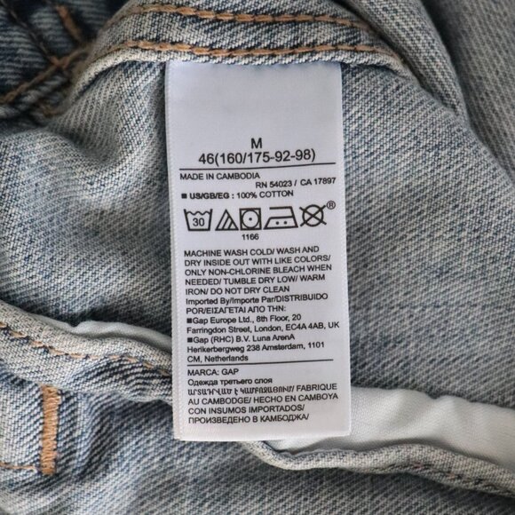 GAP Women's Blue Sz M Icon Medium Wash Buttoned Casual Long Sleeve Denim Jacket‎ - Picture 10 of 11